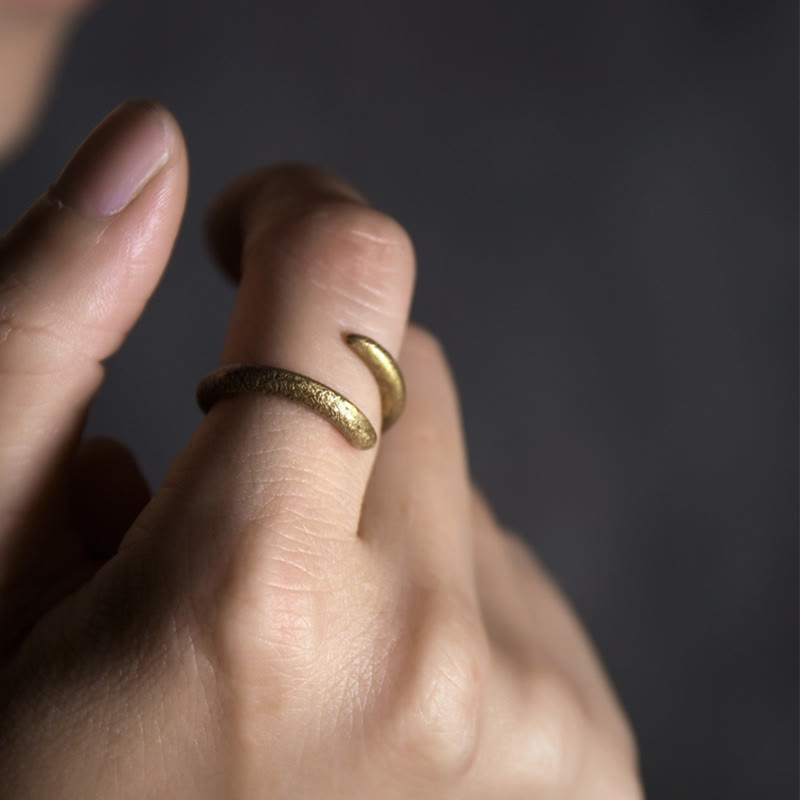 Nimara Ritual Simple Design Copper Luck Adjustable Ring
