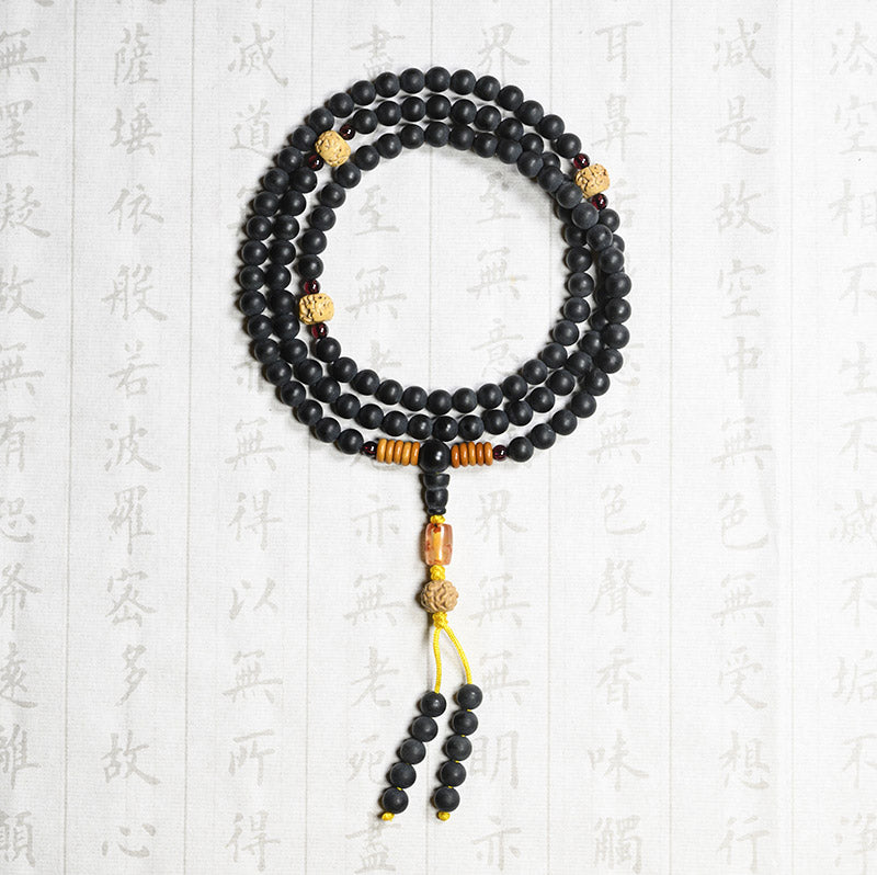Nimara Ritual Tibetan Mala Cypress Bodhi Seed Red Agate Healing Bracelet