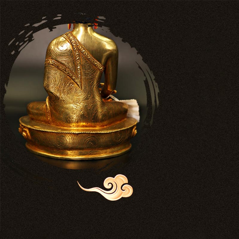 Nimara Ritual Buddha Shakyamuni Medicine Buddha Compassion Copper Gold Plated Statue Decoration