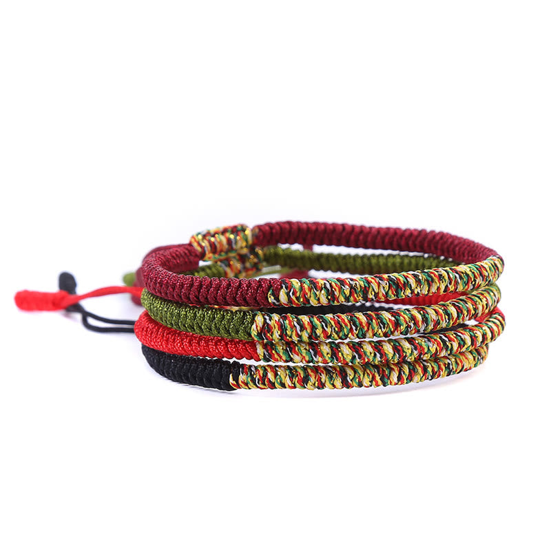 Nimara Ritual Tibetan Handmade Multicolor King Kong Knot Luck Strength Braided Bracelet