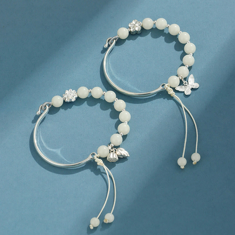 Nimara Ritual Bodhi Seed Butterfly Lotus Luck Wealth Bracelet Bangle