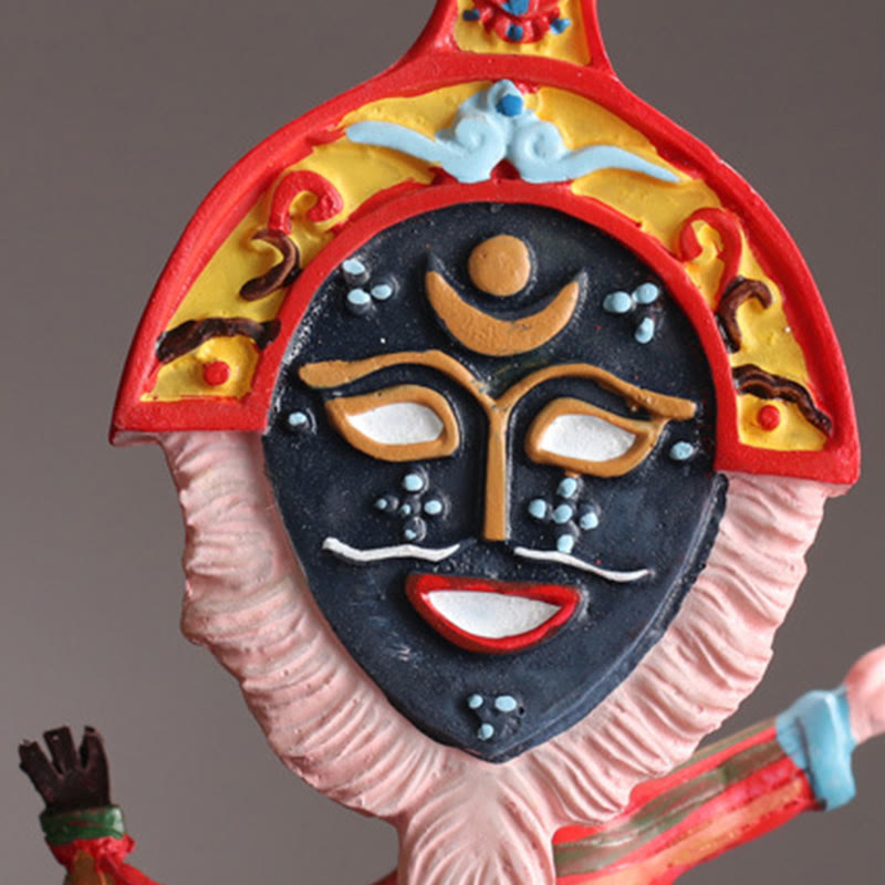 Nimara Ritual Tibetan Opera Face Mask Puppet Home Office Car Decoration Ornament