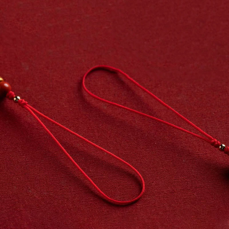 Nimara Ritual Koi Fish Cinnabar Attracting Wealth Wish Ruyi Charm Luck Phone Hanging Decoration
