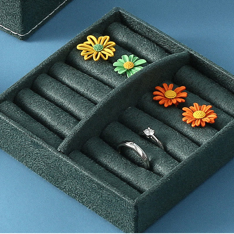 Nimara Ritual Jewelry Box Organizer Three-Layer Jewelry Storage Box Flannel Gift Box