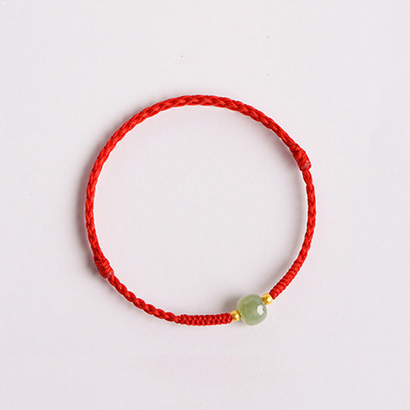 Nimara Ritual Handmade Jade Lucky Bead Prosperity Braided Bracelet