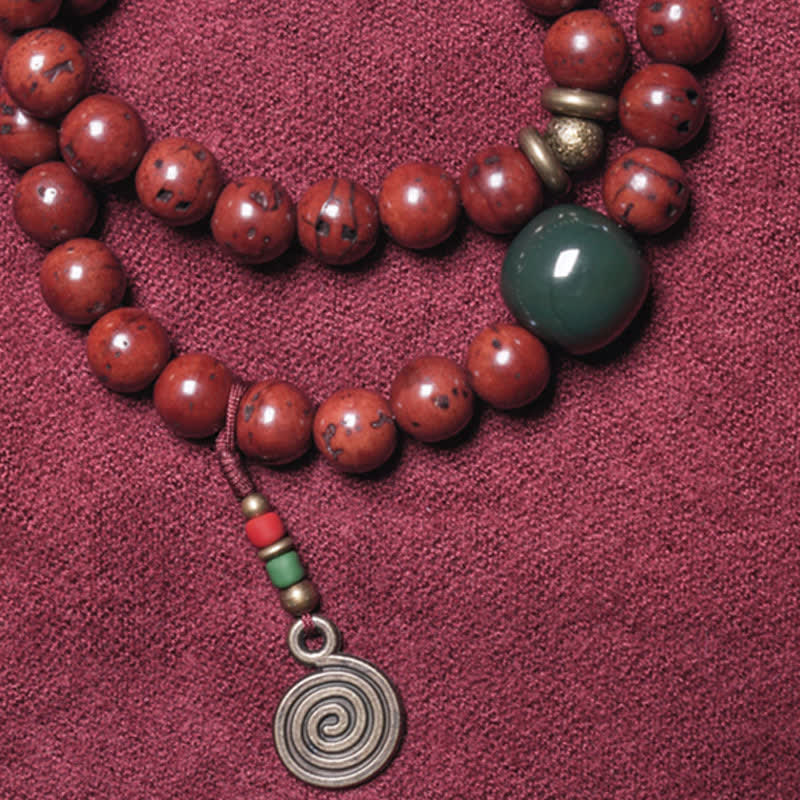 Nimara Ritual Bodhi Seed Cyan Jade Copper Peace Luck Bracelet