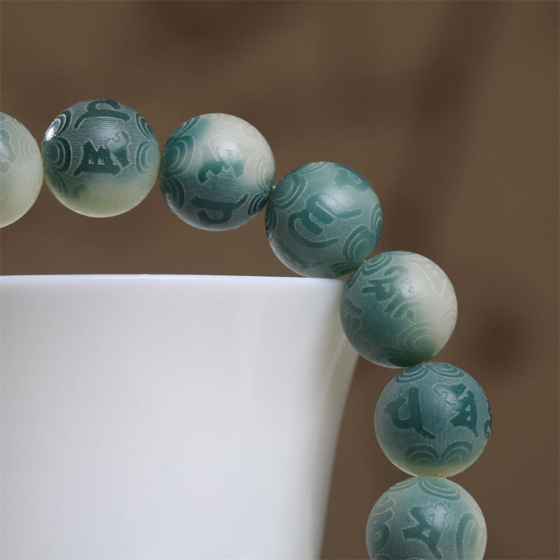 Nimara Ritual Bodhi Seed Om Mani Padme Hum Engraved Keep Away Evil Spirits Bracelet