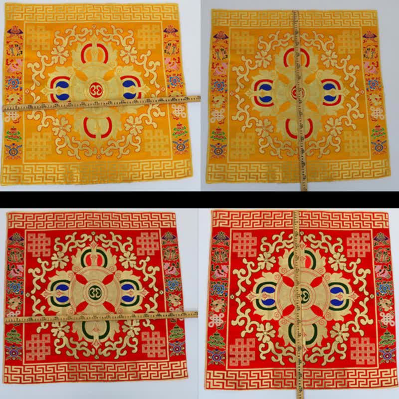 Nimara Ritual Flower Endless Knot Prayer Altar Mat Healing Meditation 8 Auspicious Symbols Mat Table Runner