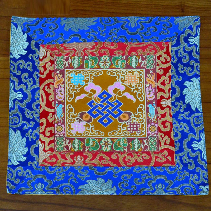 Nimara Ritual Prayer Altar Mat Meditation Strength Endless Knot Vajra Man-Bcu Kalachakra Auspicious Symbols