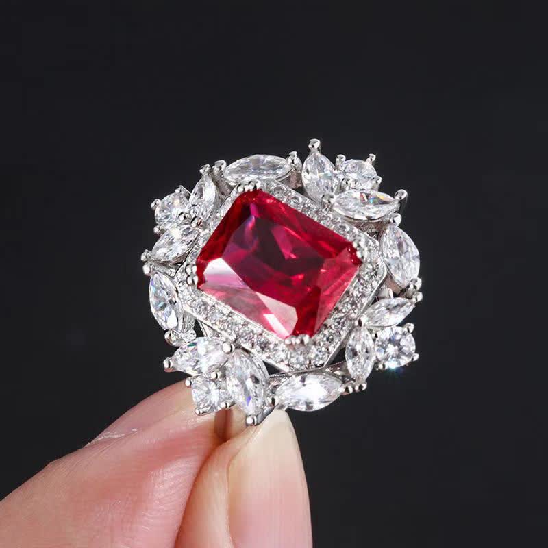 Nimara Ritual Emerald Crystal Red Corundum Confidence Courage Ring Earrings Necklace Pendant