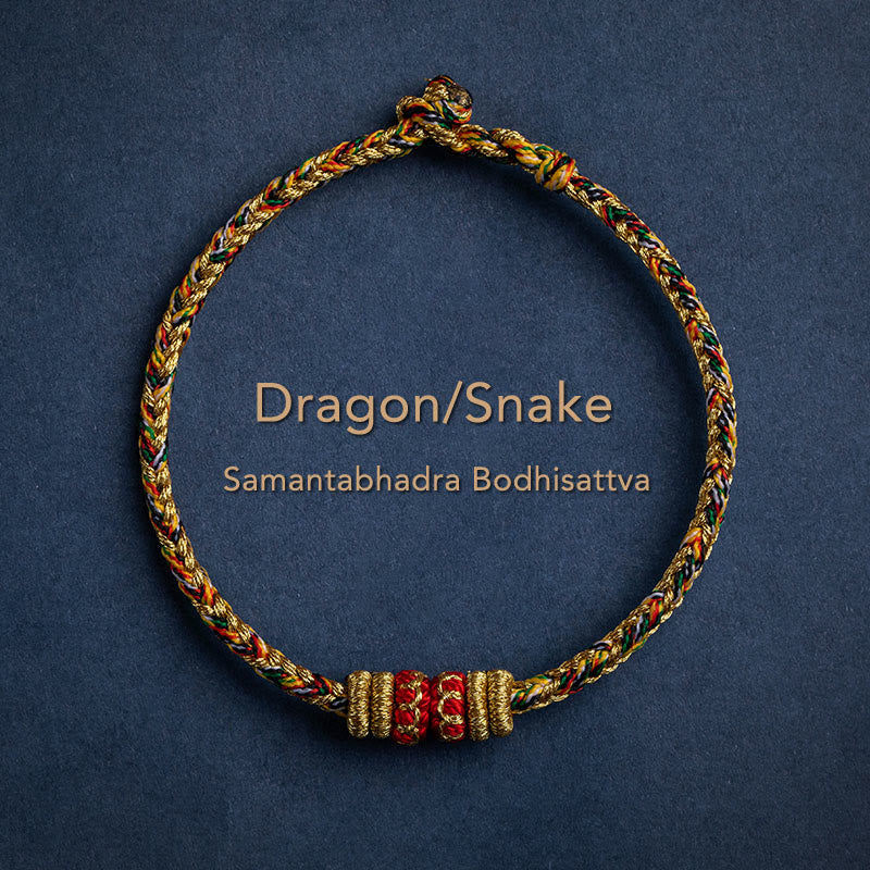 Nimara Ritual Tibet Handmade Chinese Zodiac Natal Buddha Luck Strength Braided String Bracelet