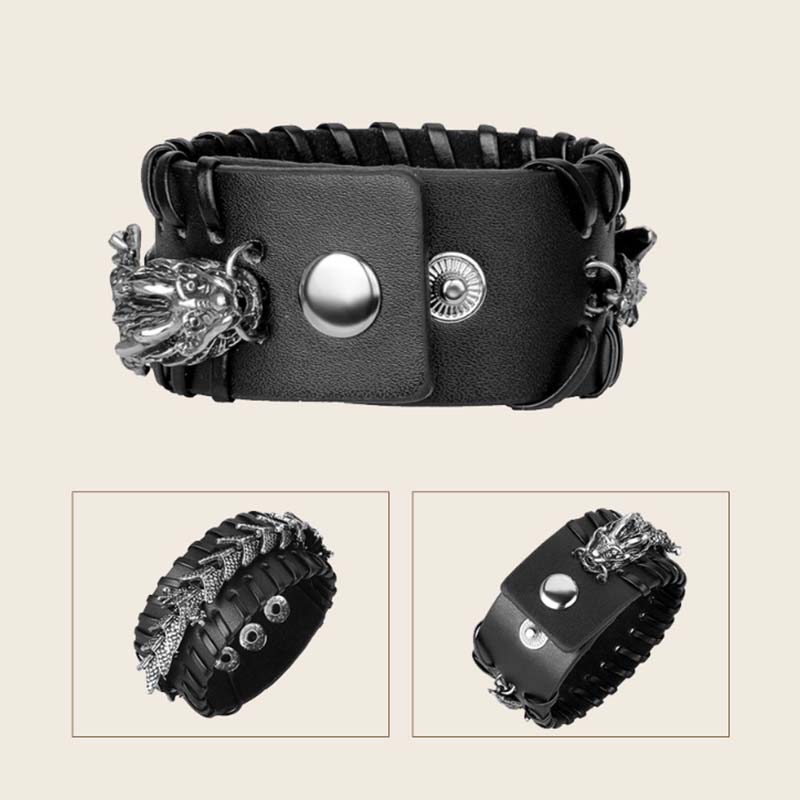 Nimara Ritual Dragon Leather Protection Weave Bracelet