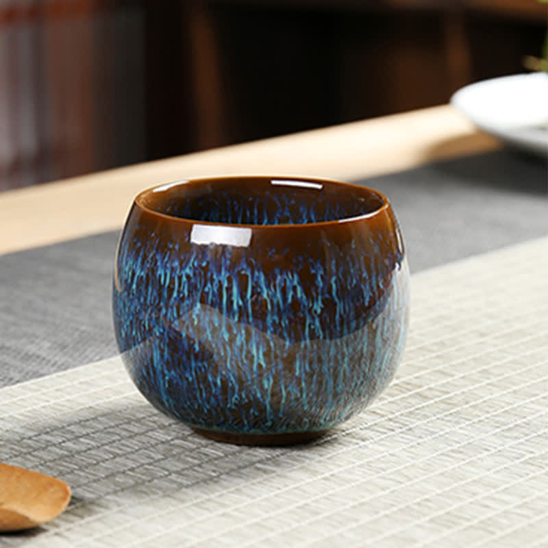 Nimara Ritual Multicolor Ceramic Teacup Ocean Wave Tea Cups