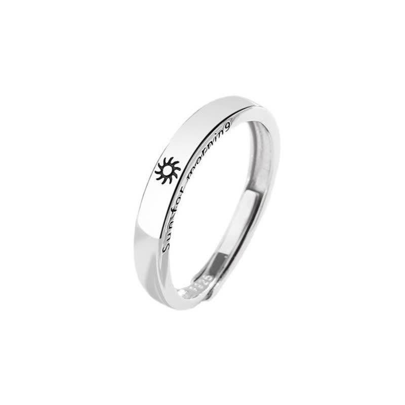 Nimara Ritual 925 Sterling Silver Sun Moon Protection Adjustable Couple Ring