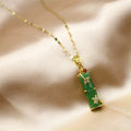 Nimara Ritual White Jade Cyan Jade Bamboo Luck Protection Necklace Pendant