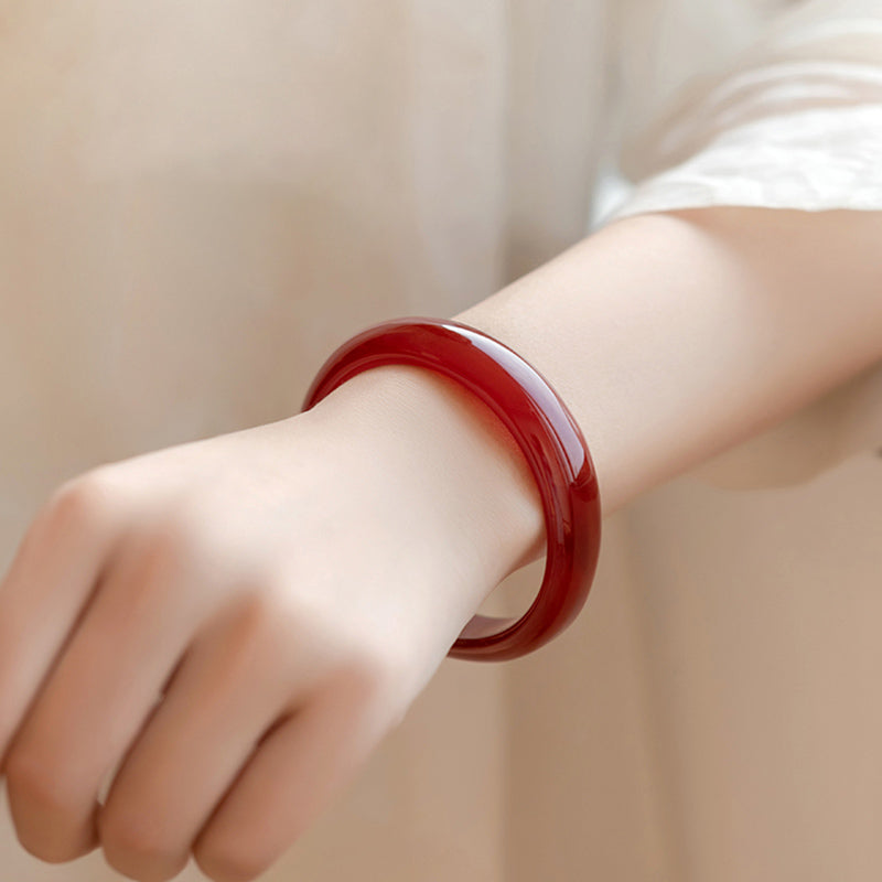 Nimara Ritual Natural Red Agate Confidence Bracelet Bangle