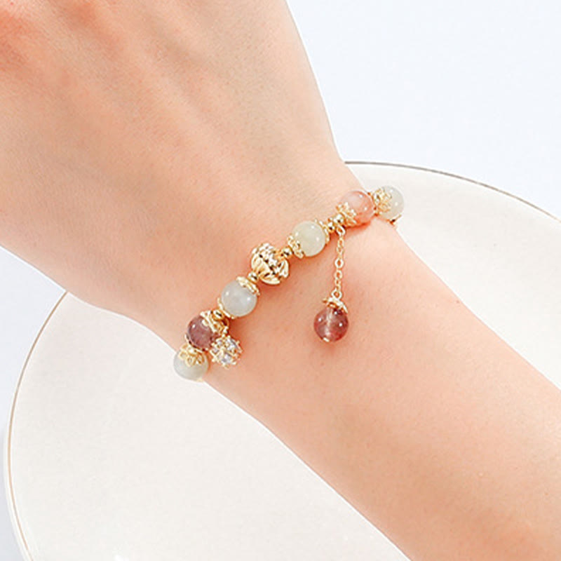 Nimara Ritual Colorful Rutilated Quartz Cat Eye Zircon Auspiciousness Bead Bracelet