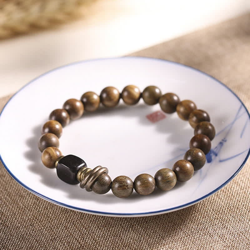 Nimara Ritual Tibetan Green Sandalwood Crystal Soothing Peace Bracelet