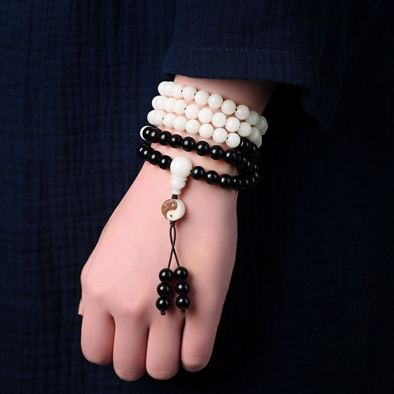 Nimara Ritual Ebony YinYang Protection Necklace Mala