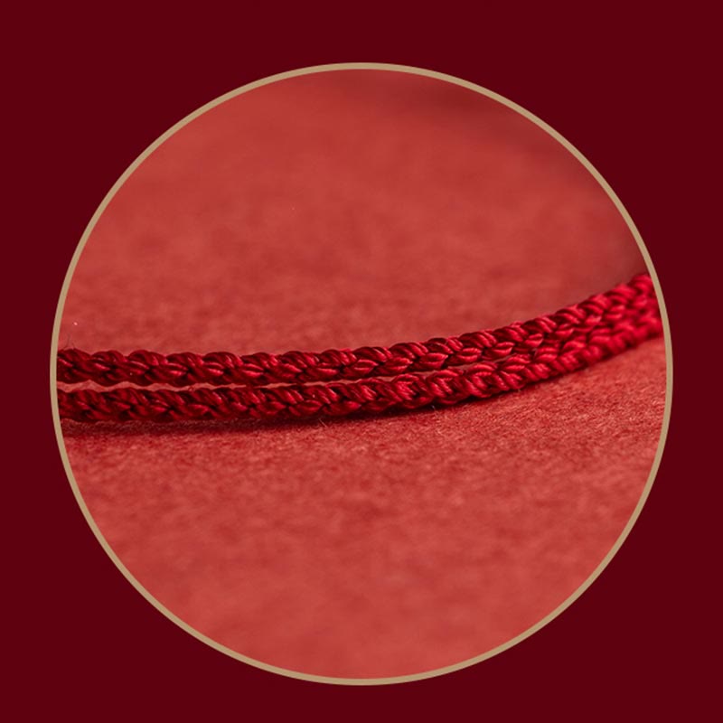 Nimara Ritual 925 Sterling Silver Lucky Fortune Peace Joy Lotus Peace Buckle Red String Bracelet