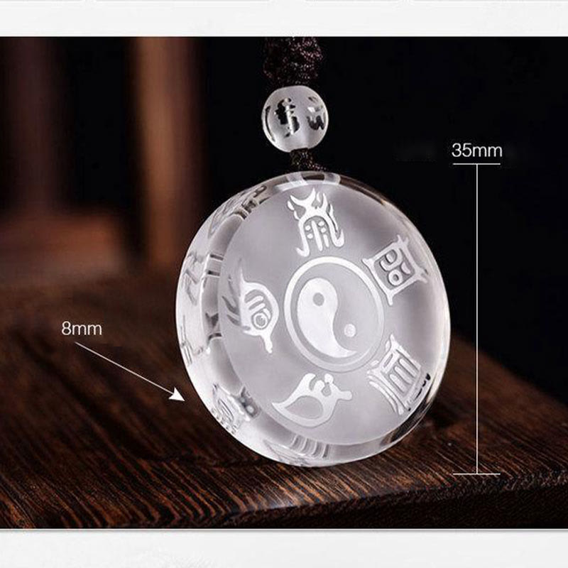 Feng Shui Liuli Yin Yang Protection Balance Pendant Necklace
