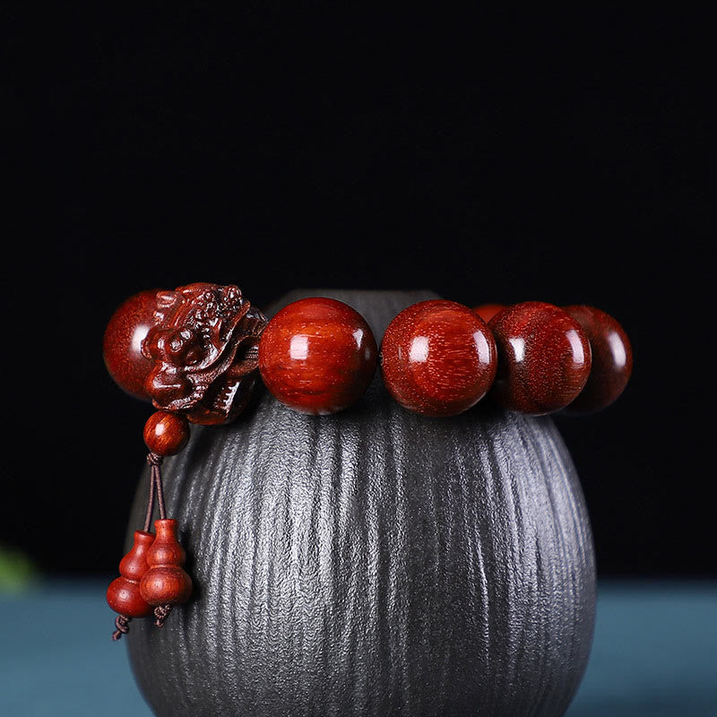 Maintain Healing Energy Rosewood Dragon Carved Protection Bracelet