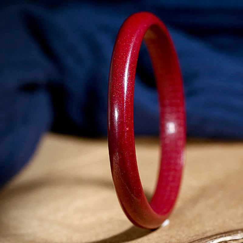 Nimara Ritual Cinnabar Heart Sutra Engraving Blessing Bangle Bracelet