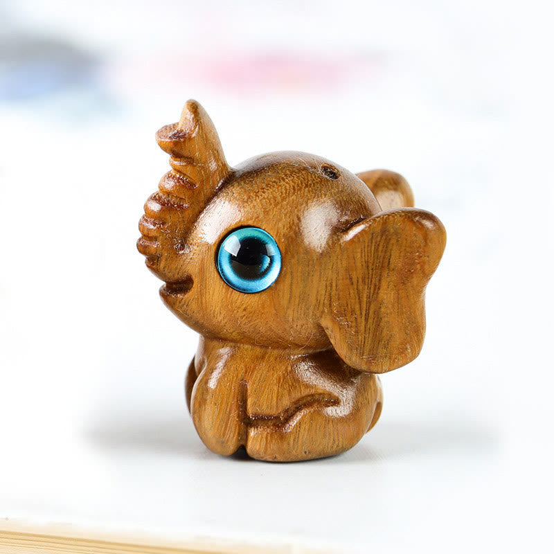 Nimara Ritual Sandalwood Small Leaf Red Sandalwood Green Sandalwood Lucky Mini Elephant Carved Protection Decoration