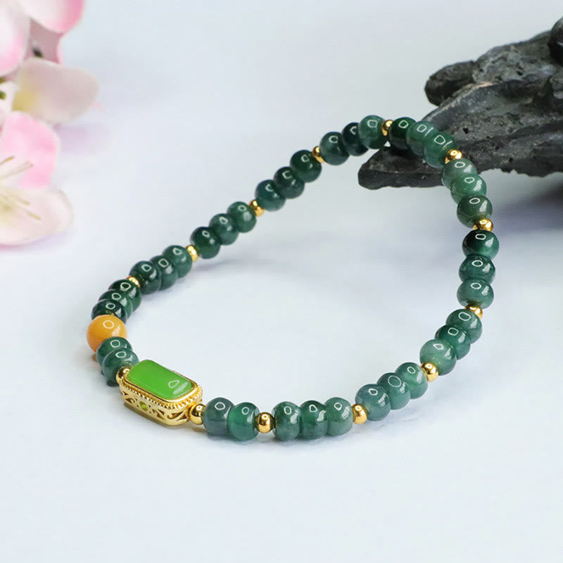 Nimara Ritual Natural Green Jade Topaz Luck Bracelet
