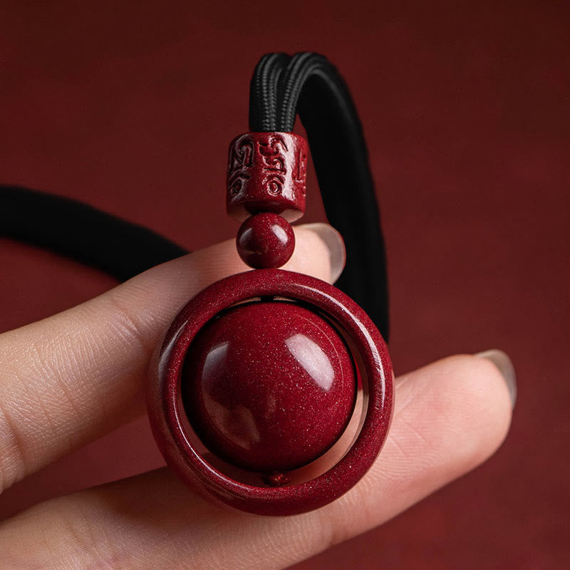 Nimara Ritual Cinnabar Om Mani Padme Hum PiXiu Blessing Lucky Bead Necklace Pendant