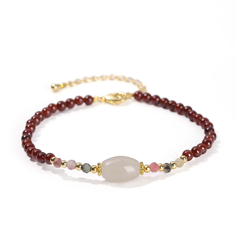 Nimara Ritual Garnet Jade Tourmaline Bead Passion Bracelet
