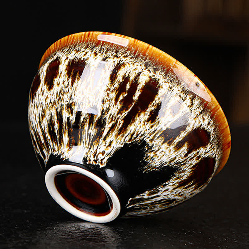 Nimara Ritual Maple Leaf Colorful Ceramic Teacup Home Tea Cups