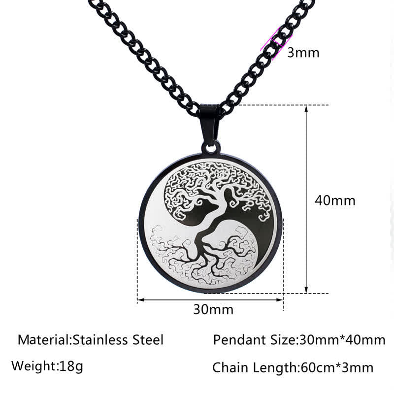 Nimara Ritual The Tree of Life Titanium Steel Connection Necklace Pendant