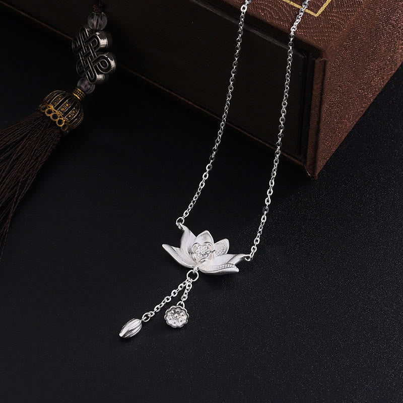 Nimara Ritual 999 Sterling Silver Lotus Flower Pod Carved Enlightenment Necklace Pendant