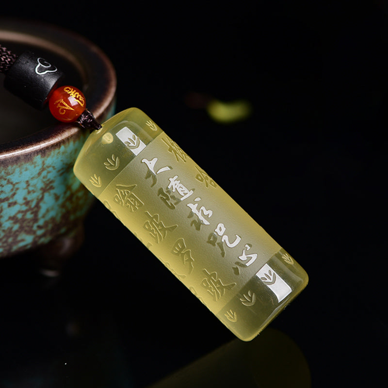 Nimara Ritual Heart Sutra Citrine Happiness Strength Necklace Pendant