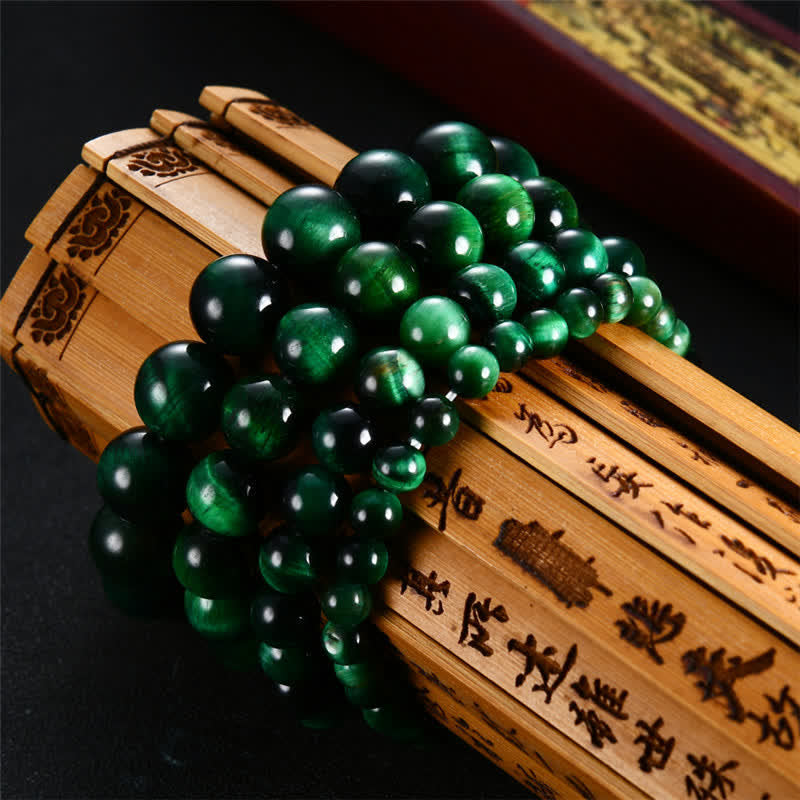 Nimara Ritual Natural Green Tiger Eye Strength Bracelet
