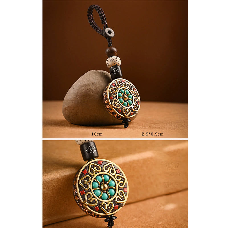 Nimara Ritual Tibetan Om Mani Padme Hum Bodhi Seed Peace Key Chain