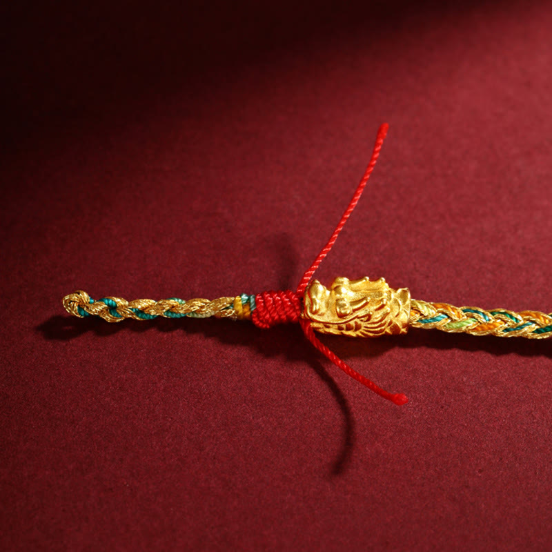 Nimara Ritual Year of the Dragon Handmade Colorful Dragon Carved Success Braided Bracelet