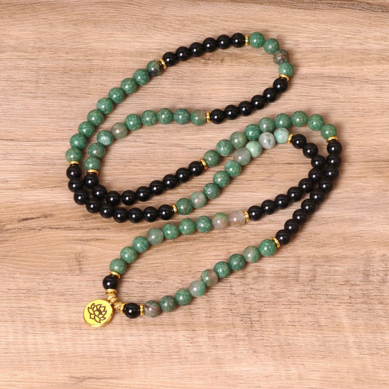Nimara Ritual 108 Beads Natural Agate Mala Healing Bracelet
