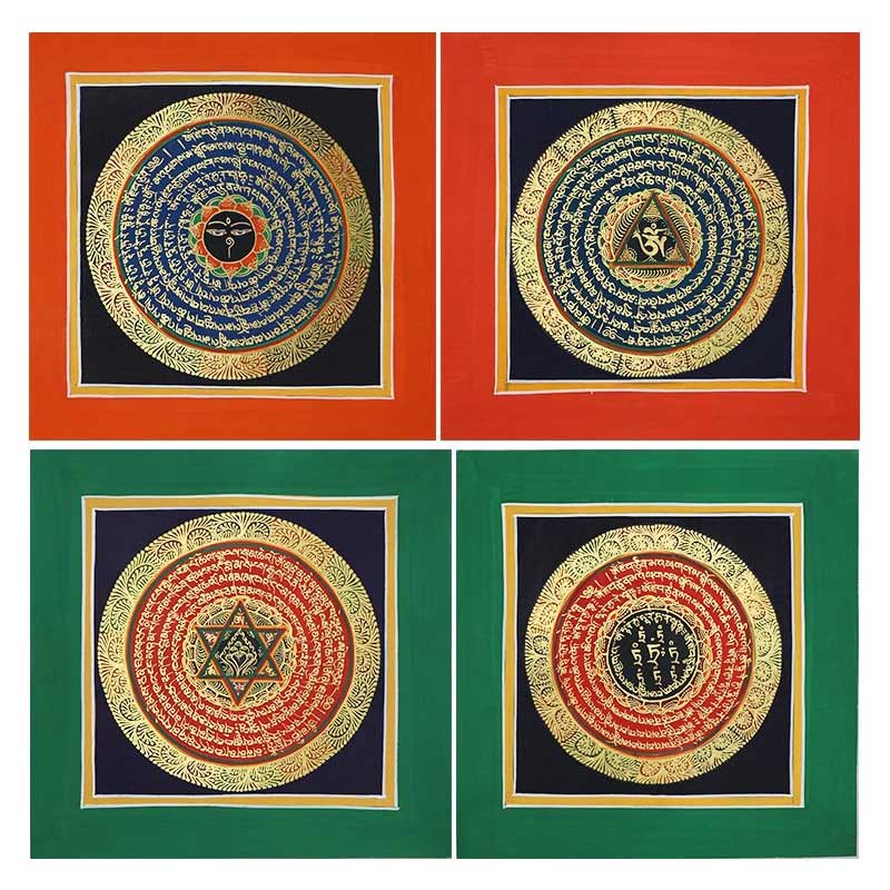 Nimara Ritual Tibetan Handmade Thangka Painting Spiritual Blessing Blind Box Random Color Pattern