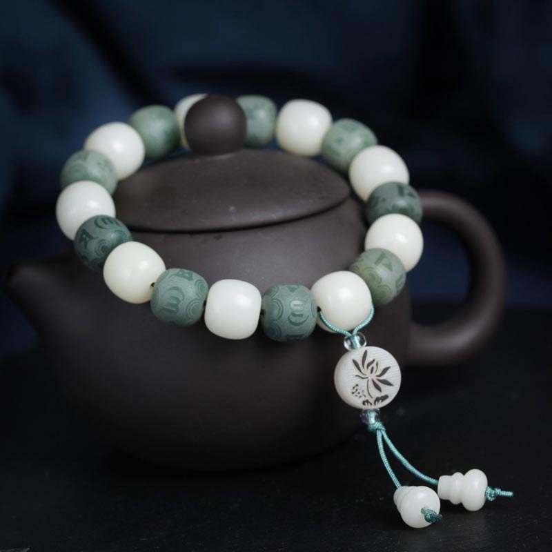 Nimara Ritual White Bodhi Six True Words Protection Bracelet