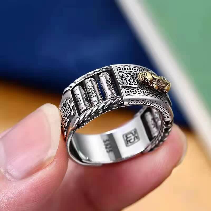 Nimara Ritual Lucky FengShui PiXiu Wealth Prayer Wheels Couple Ring