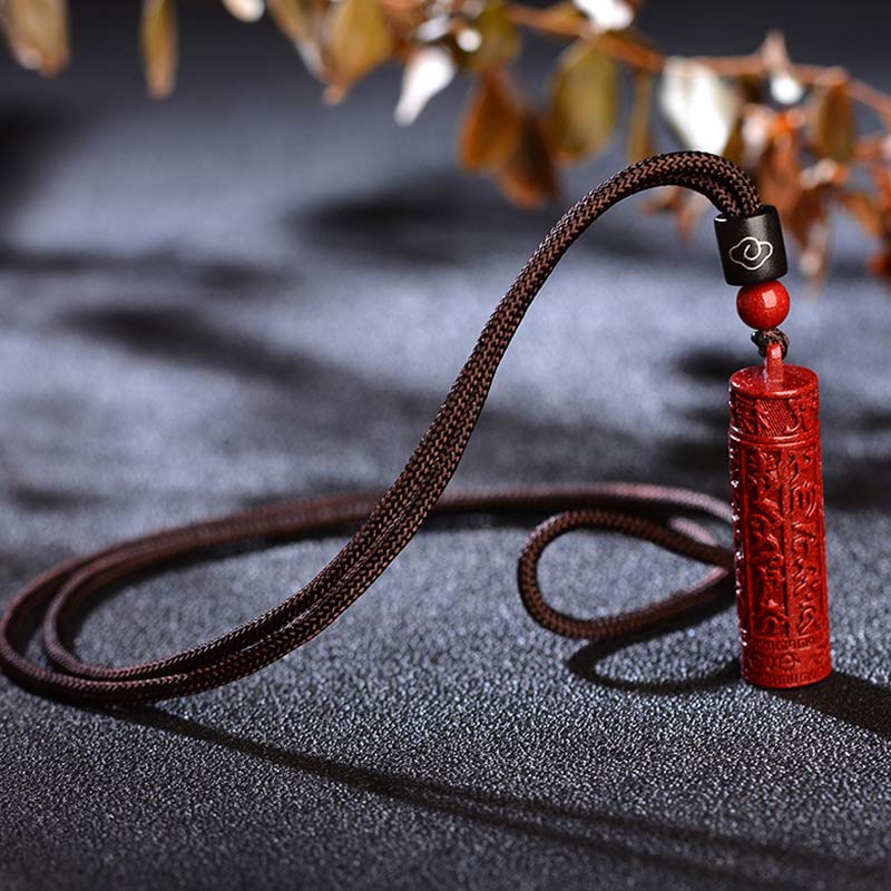 Nimara Ritual Tibetan Cinnabar Mantra Concentration String Necklace