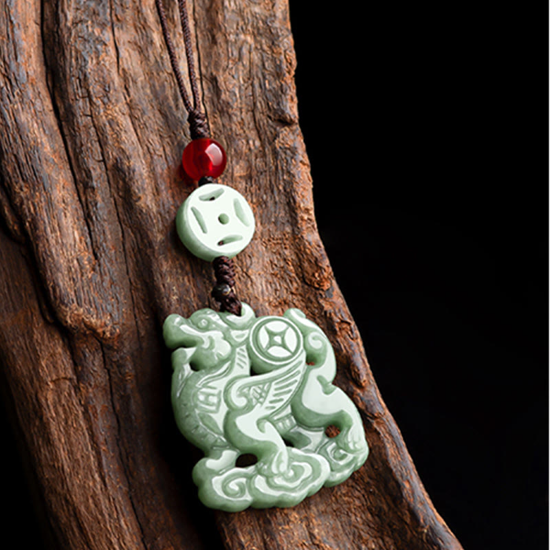 Nimara Ritual Natural Jade Kirin Prosperity Phone Hanging Decoration