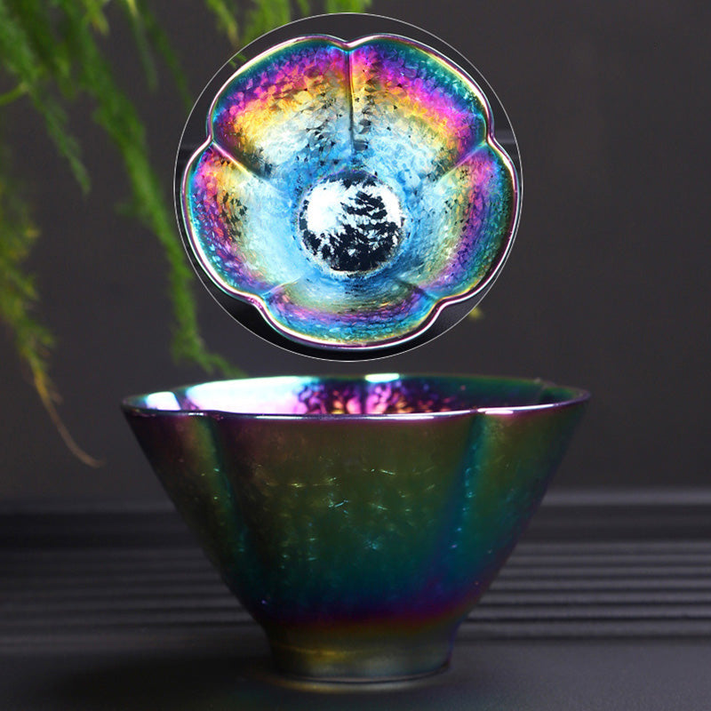 Nimara Ritual Rainbow Color Jianzhan Ceramic Teacup Kung Fu Tea Cup Bowl