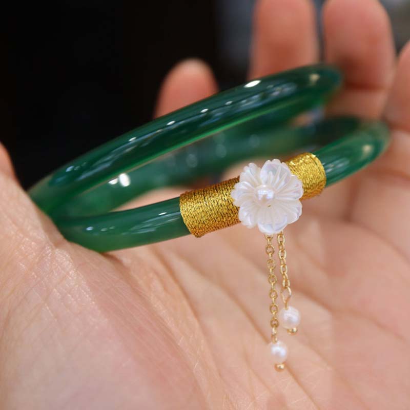 Nimara Ritual Natural Cyan White Jade Success Bracelet