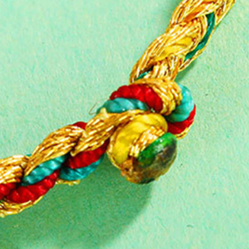 Nimara Ritual Handmade Multicolored Dragon Scale Pattern Braid String Bracelet