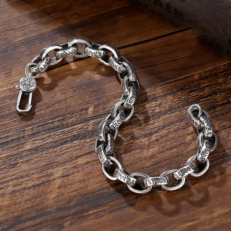 Nimara Ritual 925 Sterling Silver Om Mani Padme Hum Engraved Peace Bracelet Bangle