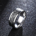 Nimara Ritual Vintage Wave Auspicious Clouds Engraved Pattern Titanium Steel Balance Ring