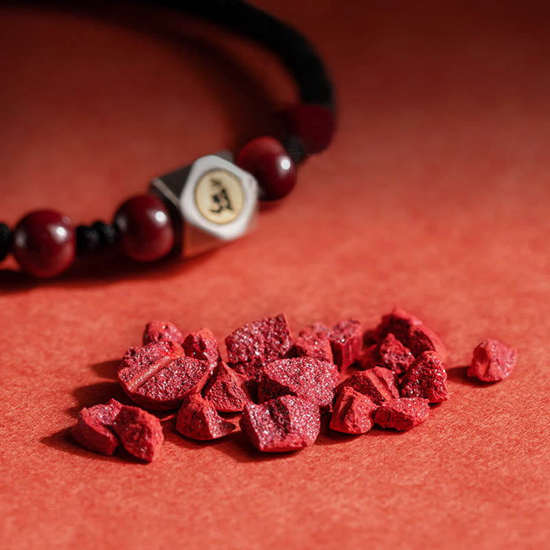 Nimara Ritual 925 Sterling Silver Chinese Zodiac Natal Buddha Cinnabar Calm Bracelet